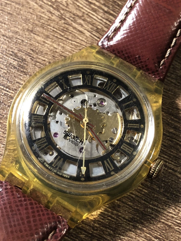 Reloj Pulsera Swatch Automático Esqueleto AG 1995 Suizo Raro De Colección Funciona Foto 1 de 4