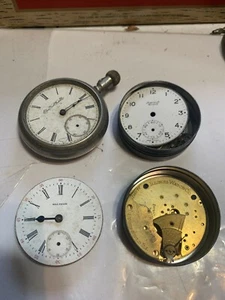 MENGE 4 TASCHENUHREN UND HÜLLE FÜR TEILE UND REPARATUR STEAMPUNK - Bild 1 von 9