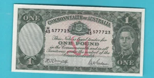 #T66.  QUALITY  1942  TYPE  ARMITAGE/McFARLANE  £1  BANKNOTE  # H43 577723 - Bild 1 von 2