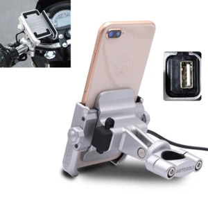 Motorcycle Phone Holder Handlebar Base Mounting USB Charging For Harley Softail - Photo 1 sur 26