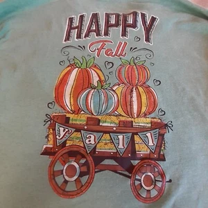 Long Sleeve T-Shirt Mens 2XL Happy Fall Southern Y'All Casual Fun Pumpkin Patch - Picture 1 of 9