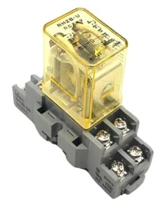 Idec RH2B-UDC24V Compact Power Relay With Contact Block SH2B-05 DPDT Contact - Picture 1 of 4