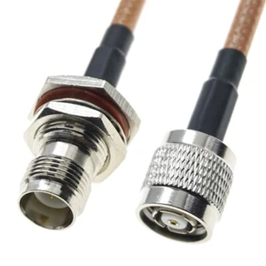 RG400 Cable RP-TNC male RP-TNC female Bulkhead RF Coaxial Pigtail Jumper Lot - Picture 1 of 5