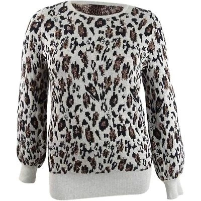 Alfani Metallic Animal-Leopard Print Sweater - Size: Small - Image 1 of 4