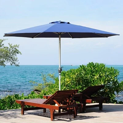 DOMI OUTDOOR LIVING Domi 9FT Patio Umbrella w/Push Button Tilt and Crank for Deck Porch Backyard