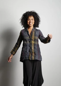 Liv by Habitat Clothes Tartan Boyfriend Jacket Crinkle Style 101113 Plaid - Picture 1 of 7