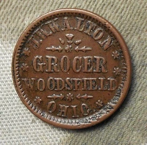 Woodsfield OH 960A-1a, J.W. Walton, R-3, copper, 19mm, vf, SMT – Single Merchant - Picture 1 of 2