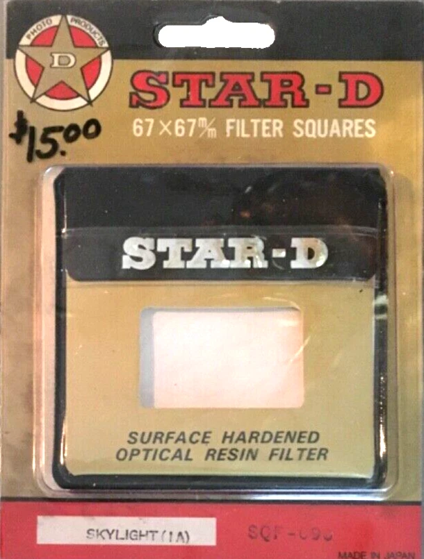 Star-D  67mm x 67mm  Square  Skylight 1A  Optical  Resin  Filter - Image 1 of 1