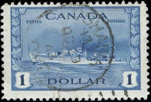  Canada Used F+ $1.00 Scott #262 1942 King George VI War Issue Stamp  - Imagen 1 de 2