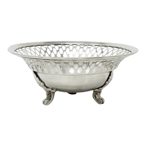 Silver Pierced Dish 1919 Antique George V Era Sterling Birmingham (SL123-) Cover
