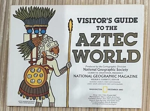 Vintage 1980 National Geographic 20" x 25" ausklappbare Karte & Poster Aztekenwelt Mexiko - Bild 1 von 5