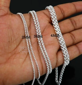 2/3/4mm 925 sterling silver handmade stylish solid Rolo high quality chain ch225 - Picture 1 of 4