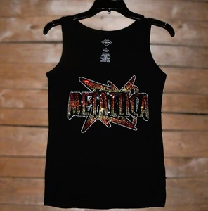 Metallica rhinestone bling shirt or tank XS S M L XL XXL 1X 2X 3X 4X 5X orange - Picture 1 of 13