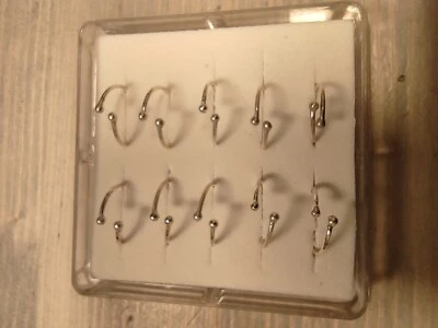 Confezione Da 10 Orecchini Per Naso In Argento 800/925 A Forma Anella Diam.1cm - Immagine 1 di 2