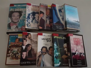 Lot of 10 VHS Tapes ROBIN WILLIAMS Good Will Hunting/Mrs. Doubtfire/Jumanji/MORE - Picture 1 of 3