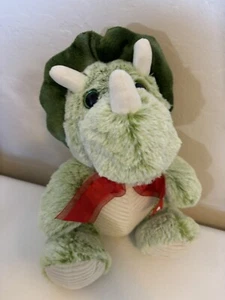 Juguetes Mejor Hechos Dinosaurio Verde Peluche Animal Cinta Roja Arco Linzy 11" - Imagen 1 de 6