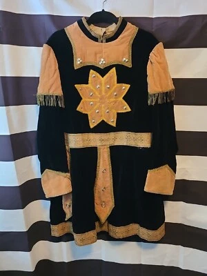 Vintage Black Gold EASTER Cosplay Tunic Surcoat  Renaissance LARP Costume  - Image 1 of 4