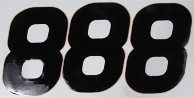 N-STYLE 8 SX PROS 6-1/2" Black Number Plate Decals 3/PK NSX-8B NEW - Image 1 of 4