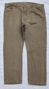 WRANGLER COWBOY CUT Mens Straight Khaki Brown Jeans Western 13MMZTD EUC Sz 40x30 - Picture 1 of 8