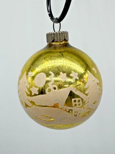 Plantilla Brite Brillante De Colección Oro Pueblo de Navidad Adorno de Vidrio Mercurio EE. UU. - Imagen 1 de 9