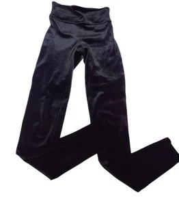 Spanx High Rise Shiny Velvet Leggings Size XS Black Pull On Stretch Shapewear - Picture 1 of 5