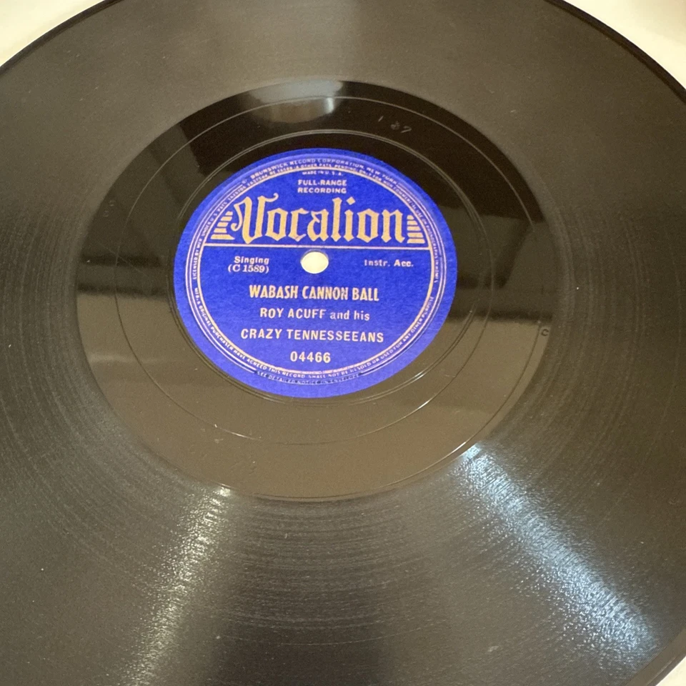 1936 COUNTRY Roy Acuff WABASH CANNON BALL 78 rpm VOCALION 04466 V+ Foto 1 de 4