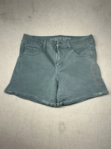 American Eagle Super Stretch Midi Jeansshorts Damengröße 10 grün Denim - Bild 1 von 5