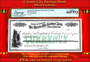 1870s Carson City Savings Bank Nevada Payable at Geo Opdyke NY LEGACY 66 PPQ B - Picture 1 of 4