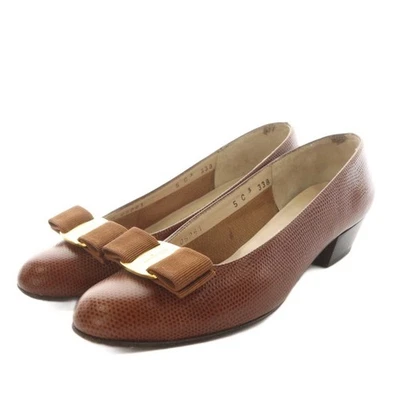Salvatore Ferragamo Pumps Women's Size 5 Brown Leather - Image 1 of 4