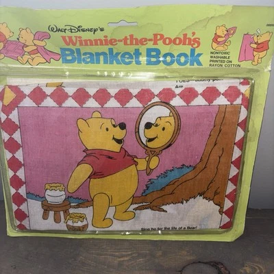 Manta Winnie The Pooh Vintage Libro Bebé Manta, Libro Todo en Uno RARO Encontrar Foto 1 de 4