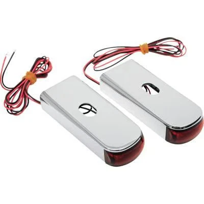 Alloy Art Fender Strut LED Marker Lights - Chrome with Red LED - Red Lens DSL-3 - Image 1 of 4