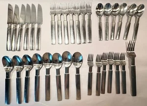 Set Of 34 Dansk ARTISAN Satin Japan Stainless Flatware Spoon Knife Fork MCM - Picture 1 of 12