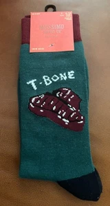 Mossimo Supply Co. Crew-Herrensocken Größe 6-12 T-Bone Steak Grill - Neu mit Etikett - Bild 1 von 4