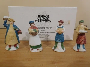 Dept 56 Dickens Village Accessory - Shopkeepers - 4 Pc Set - 1987 - Free Ship  - Picture 1 of 1