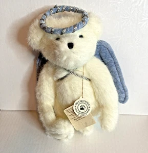 Kaylie Angelfrost Boyd’s Bär weiß Glitzer mit blauen Flügeln Engel Plüsch 8 Zoll - Bild 1 von 7