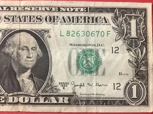 1963B L-District SAN FRANCISCO CA LF Block L 8263 0670 F alter One Dollar Schein - Bild 1 von 7