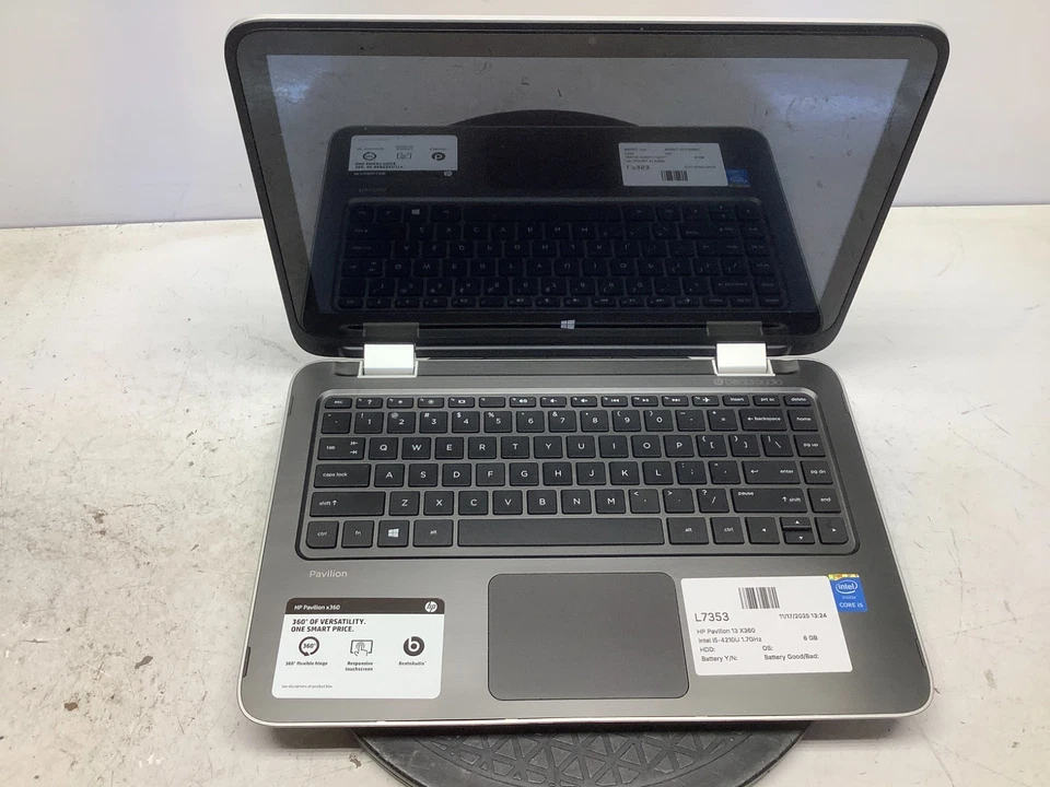 HP Pavilion 13 X360 Intel i5-4210U 1,7 GHz 6 GB SIN DISCO DURO Foto 1 de 4