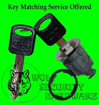 Cilindro de cerradura de llave de puerta cromada única Ford Mazda 2 llaves OEM (negro con mensaje) Foto 1 de 2