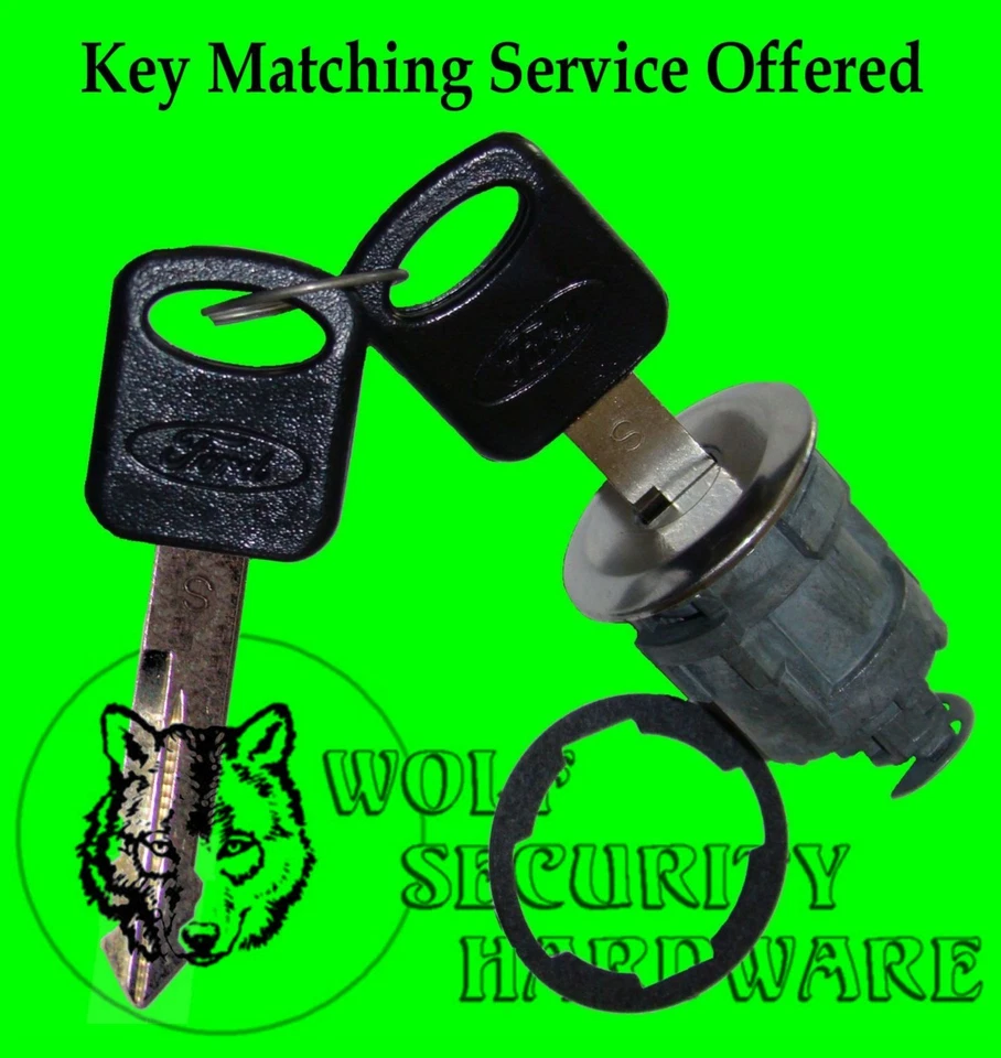 福特马自达单铬合金门钥匙锁气缸 2 原始设备制造商钥匙(黑色带消息) — 第 1/2 张图片