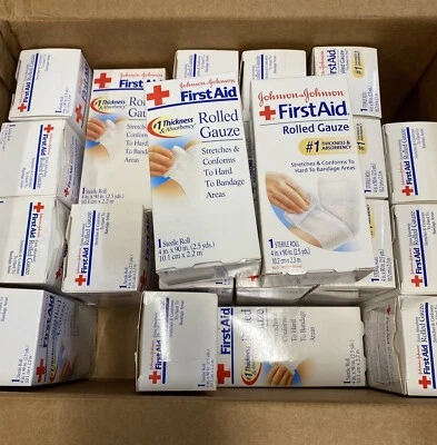 (lote de 4) Gasa enrollada Johnson & Johnson 4" x 90" Foto 1 de 4