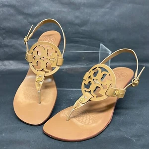 Size 6- Tory Burch Miller Holly Slingback Kitten Heel Sandals Shoes Patent Logo - Picture 1 of 14