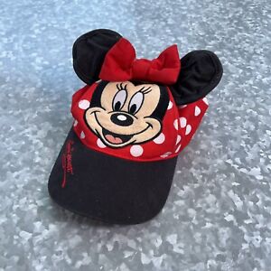 Walt Disney Parks MINNIE MOUSE Ears Red Polka Dot Toddler Baseball Cap Hat