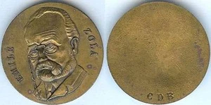 Tischmedaille - Emile ZOLA Einseitiger Bibliophilenkreis d=40mm CBD auf der Rückseite - Bild 1 von 1