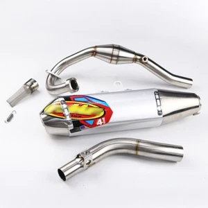 EXHAUST FULL SYSTEM STAINLESS RACHING SILVER FIT FOR HONDA CRF300L 2020-2025 - Picture 1 of 11
