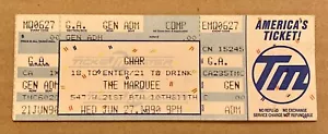 GWAR RARE VINTAGE 1990 TICKET STUB 27.06.1990 THE MARQUEE NYC - Bild 1 von 2