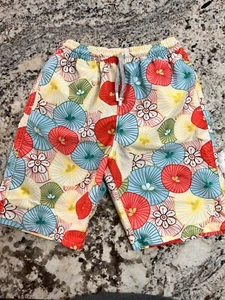 Retromarine Designer High End Boys Lined Swim Trunks 12 Floral Beach Bright Suit - Picture 1 of 8