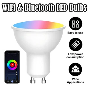 Dimmable GU10 LED Bulb 5W Light Lights Smart Wifi/Bluetooth Cup Lamp For Home - Picture 1 of 9