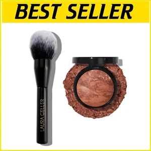All-Year Natural Finish Baked Bronzer and Soft Classic Brush for Deep Skin Tones - Picture 1 of 11