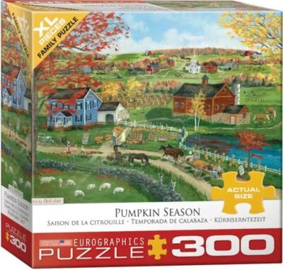 Eurographics Jigsaw Puzzle;  Pumpkin Season;  art by Bob Fair;  300 XL pieces - Image 1 of 2