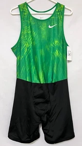 NWT 2018 NIKE Digital Race Day Mens Large Green Running Unitard 880462-377 - Picture 1 of 8